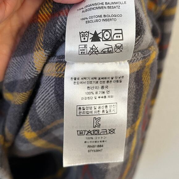 Patagonia Mens Fjord Plaid Flannel Shirt L Boulevard Brewing Co Organic Button - Picture 8 of 11